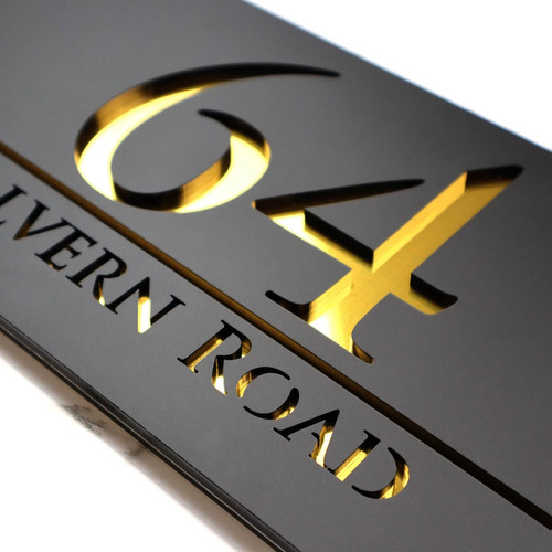 Custom door sign house numbers - house,