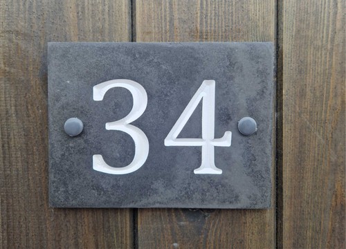 Deep engraved slate house - deep,