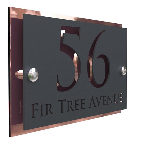 Door sign house numbers laser - house,