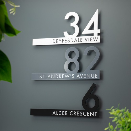 House cut number sign - house,