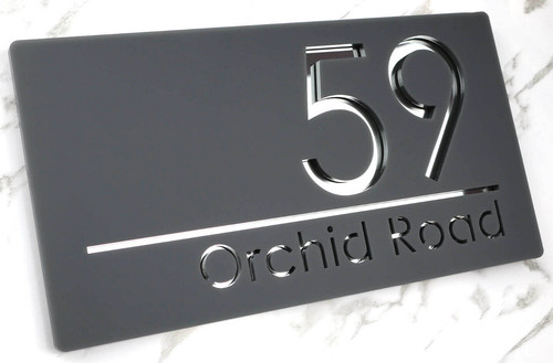 Door sign house numbers laser - sign,
