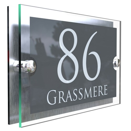 House number plaques - plaques, glass