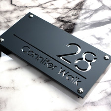Modern Laser Cut Door Address