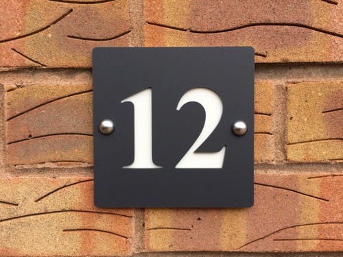 House number plaque door - house,