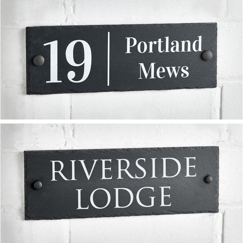 Slate house sign - rustic,