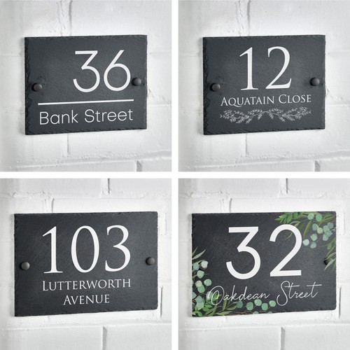 Slate house sign rustic - rustic,