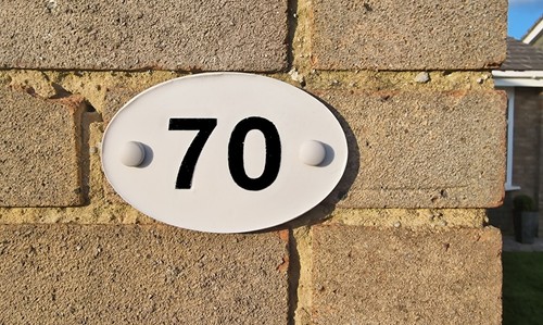 House number plaque sign - plaque,